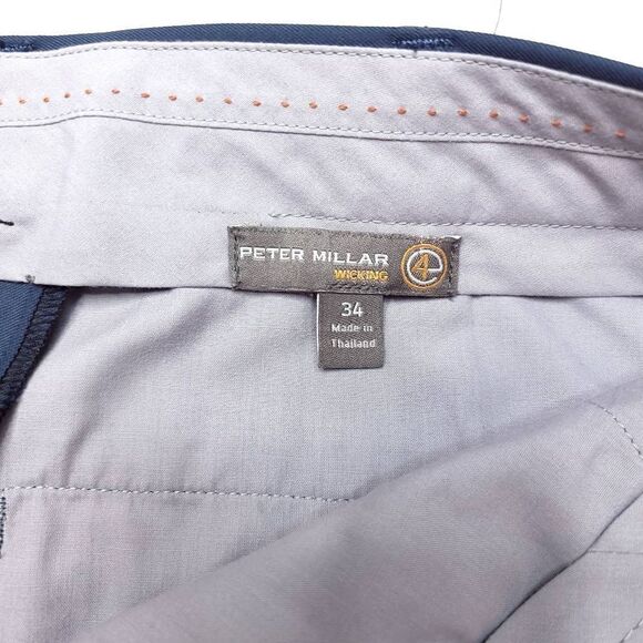 Peter Millar E4 Golf Pants Mens 34x28 Blue Wicking Lightweight Casual Polyester - Picture 3 of 8